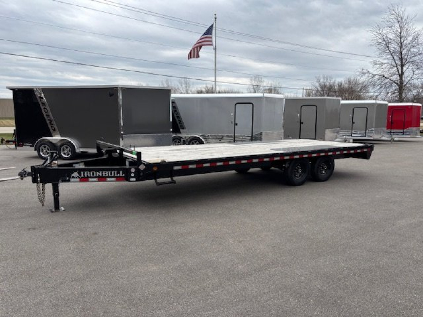 New 2025 Iron Bull FDP 102x22 Deck Over HD Equipment Trailer 14k GVWR Slide In Ramps
