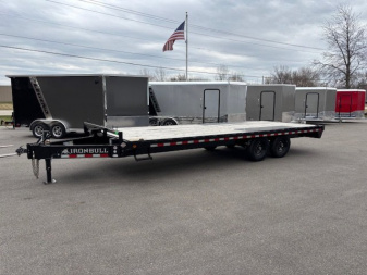 New 2025 Iron Bull FDP 102x22 Deck Over HD Equipment Trailer 14k GVWR Slide In Ramps