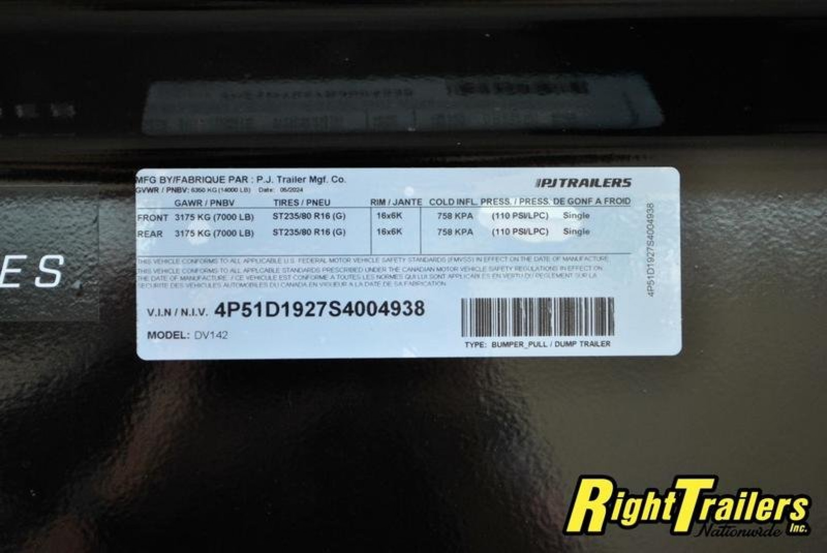 New 2025 7x14 PJ Dump Trailer