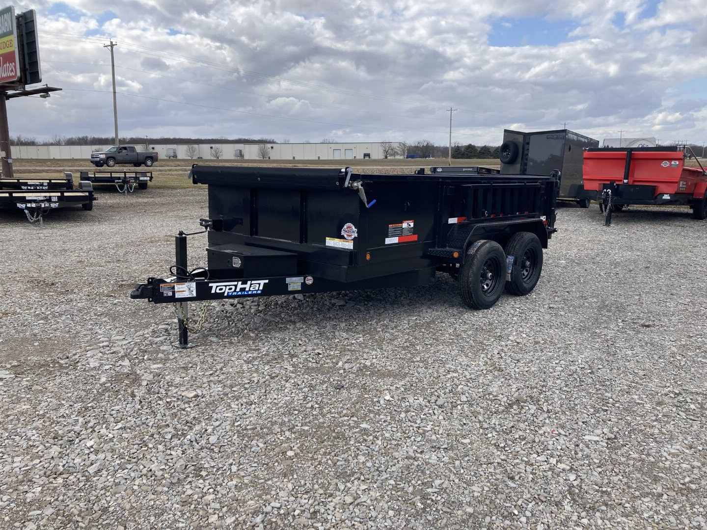 New 2025 Top Hat 77"x12' Dump Trailer