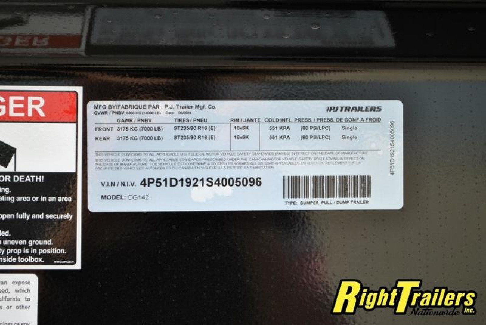 New 2025 7x14 PJ Dump Trailer