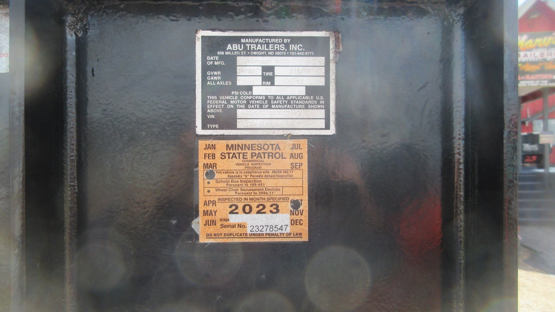 Used 2000 ABU 24k Equipment Trailer