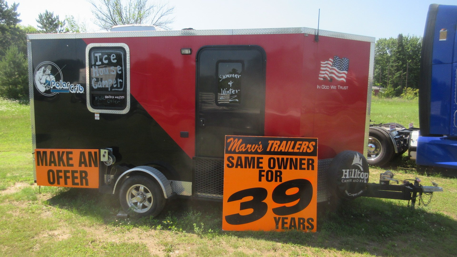 Used 2020 Polar Crib Ice Fishing/Toy Hauler/Camper Ice House