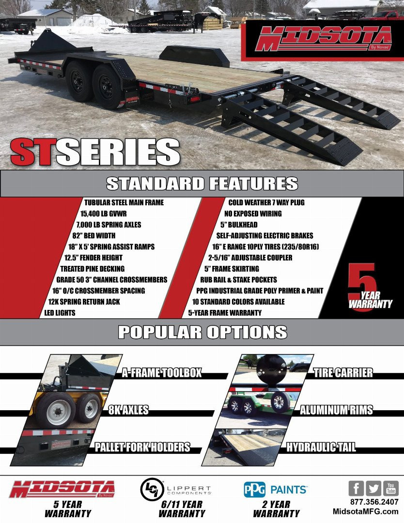 New 2025 Midsota 20'X82" NST20 Equipment Trailer
