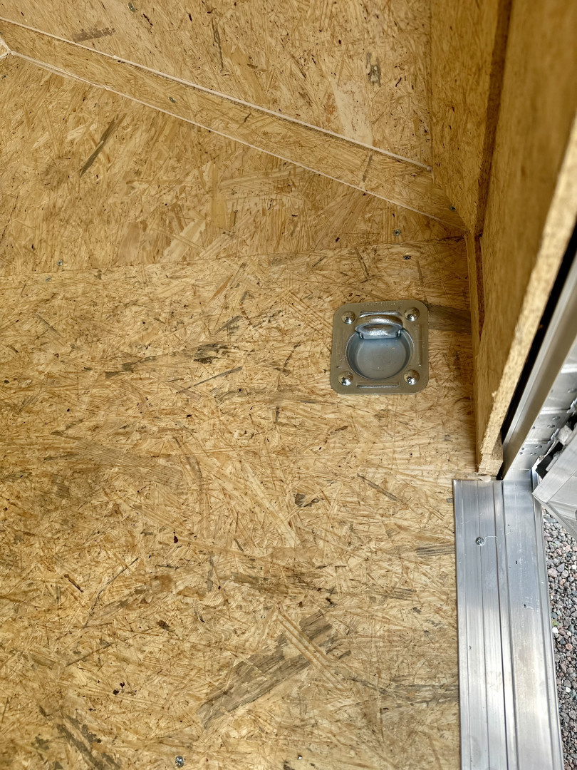 New NEW 6×10 V-Nose Enclosed – BARN DOORS (Double Rear Doors) + Barlock + Polycore + D-Rings