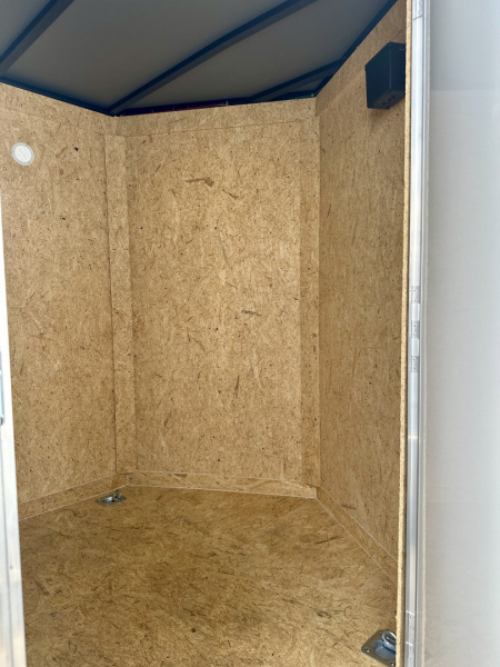 New NEW 6×10 V-Nose Enclosed – BARN DOORS (Double Rear Doors) + Barlock + Polycore + D-Rings