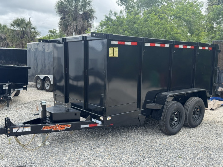 New 2025 6X12 TANDEM AXLE 10000 LB GVWR DOWN 2 EARTH Dump Trailer WITH 4FT TALL SIDES, TARP, RAMPS, D RINGS, BRAKES ON BOTH AXLES2025