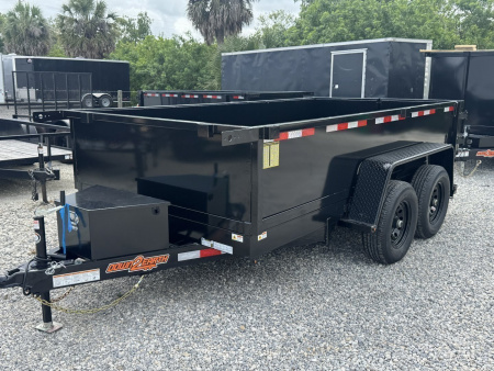 New 2025 6X12 TANDEM AXLE 10000 LB GVWR DOWN 2 EARTH Dump Trailer WITH 2FT TALL SIDES, TARP, RAMPS, D RINGS, BRAKES ON BOTH AXLES