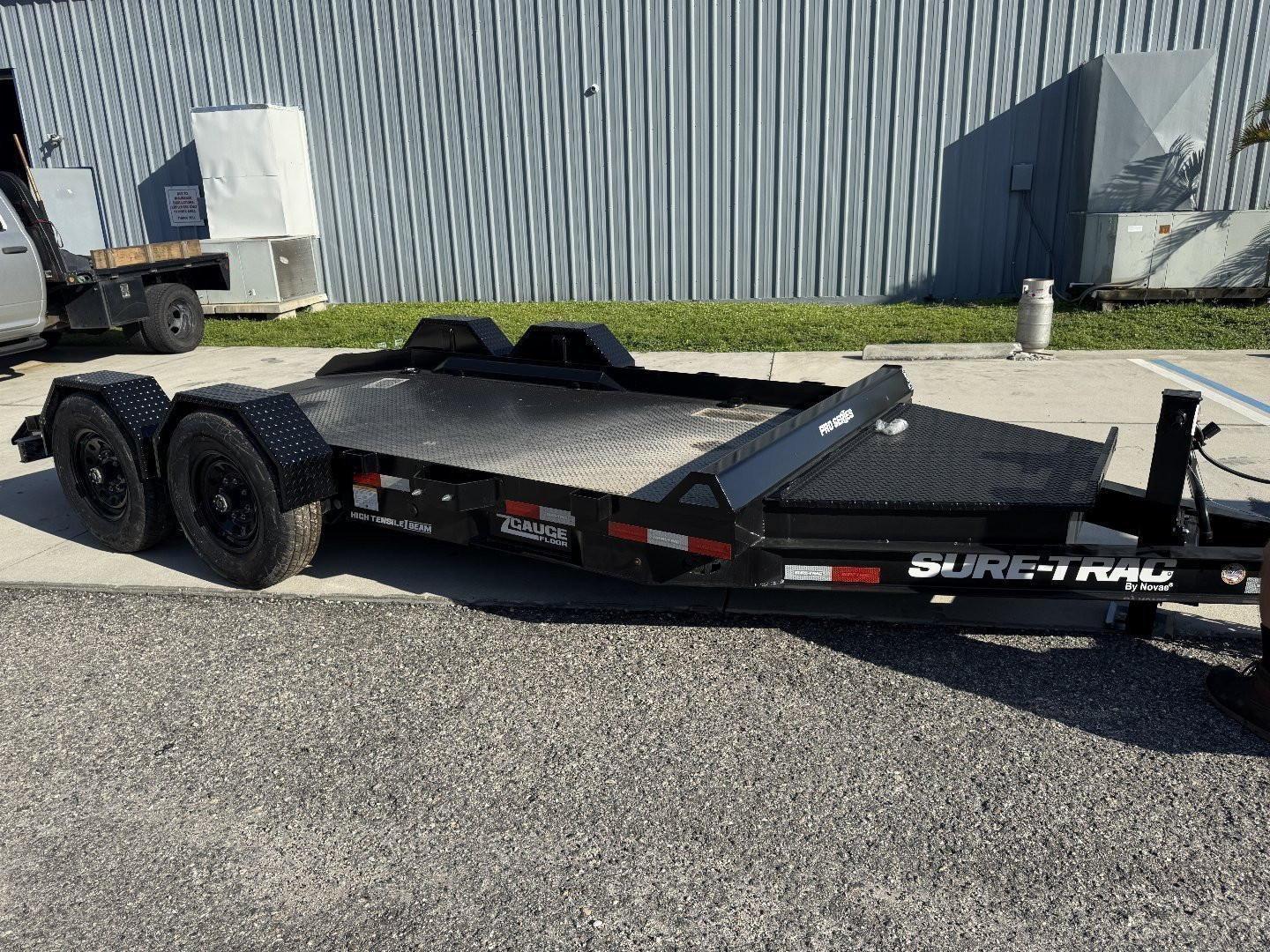 New 2025 Sure-Trac 7X14 TANDEM AXLE 15400 LB GVWR POWER DROP DECK Equipment Trailer