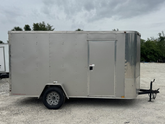 Used 2017 Arising 6X12 SINGLE AXLE 2990 LB GVWR Cargo / Enclosed Trailer WITH REAR RAMP DOOR, 6'3' interior height, full tube frame