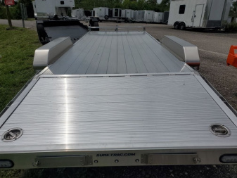 New 2025 Sure-Trac TANDEM AXLE 10000 LB GVWR 7X20 ALUMINUM Car / Racing Trailer WITH ALUMINUM DECK, MAG WHEELS, SLIDE IN RAMPS, 4 D-RING TIE DOWNS, SET BACK JACK
