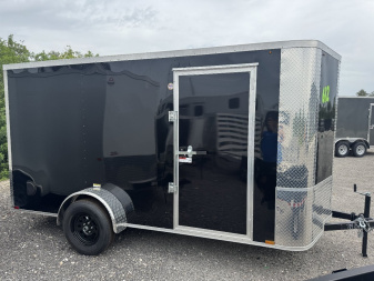 New 2025 Arising 6X12 SINGLE AXLE 2990 LB GVWR Cargo / Enclosed Trailer WITH REAR RAMP DOOR, FULL TUBE FRAME, SIDE DOOR WITH BARLOCK