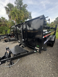 New 2025 Sure-Trac 7X14 TANDEM AXLE 14000 LB GVWR TELESCOPIC Dump Trailer WITH 3FT TALL SIDES, RAMPS, TARP, 14 PLY TIRES, D-RING TIE DOWNS