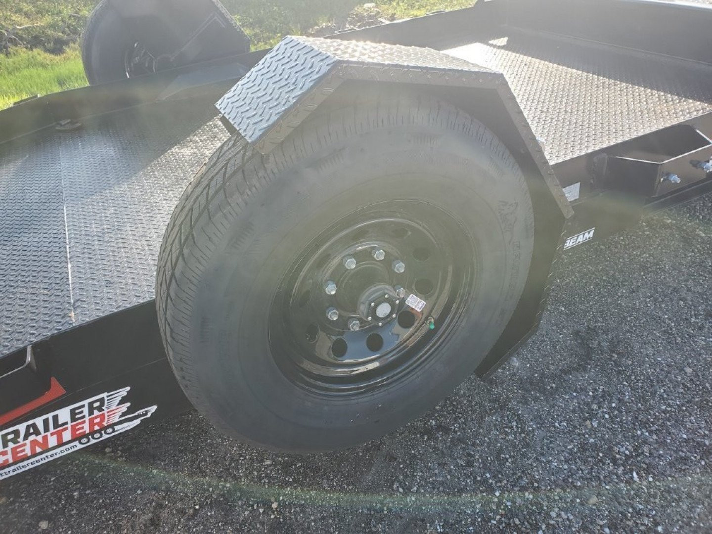 New 2025 Sure-Trac 7X12 SINGLE AXLE 7800 LB GVWR POWER DROP DECK Equipment Trailer