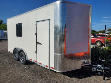 New 2025 Arising 8.5X16 TANDEM AXLE 10000 LB GVWR Cargo / Enclosed Trailer PERFECT FOR SXS OR MOBILE OFFICE TRAILER, A/C, INSULATED, 2-30X30 WINDOWS, RTP RUBBER FLOOR, 7'6  INTERIOR HEIGHT, ELECTRICAL PACKAGE