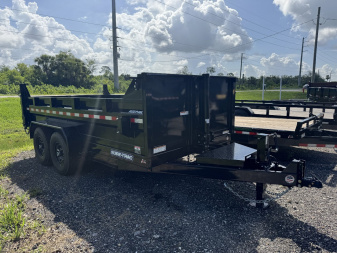 New 2025 Sure-Trac 7X14 TANDEM AXLE 14000 LB GVWR TELESCOPIC Dump Trailer WITH 2FT SIDES/TARP/RAMPS/14 PLY TIRES