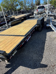 New 2025 Sure-Trac 7X20(16+4) TANDEM AXLE 14000 LB GVWR SPLIT TILT EQUIPMENT TRAILER