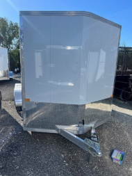 New 2025 ALCOM 7X14 TANDEM AXLE 7000 LB GVWR ALUMINUM CARGO/ENCLOSED TRAILER WITH 6'9  INTERIOR HEIGHT/REAR RAMP DOOR/SCREWLESS EXTERIOR/1 PIECE ALUMINUM ROOF