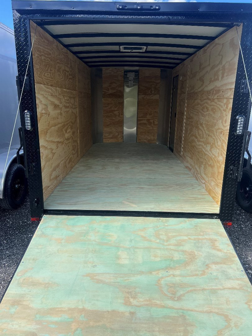 New 2025 Arising 7X14 TANDEM AXLE CARGO/ENCLOSED TRAILER WITH FULL TUBE FRAME/6'3" HEIGHT/REAR RAMP DOOR/BLACKOUT PACKAGE