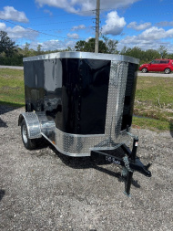 New 2025 Arising 4X6 SINGLE AXLE CARGO/ENCLOSED TRAILER WITH FULL TUBE FRAME/4FT HEIGHT/REAR RAMP DOOR