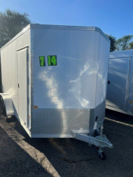 New 2025 ALCOM 7.4X14 TANDEM AXLE Cargo / Enclosed Trailer WITH EXTRA WIDTH/6'9  INTERIOR HEIGHT/REAR RAMP DOOR/IS PERFECT FOR YOUR SXS