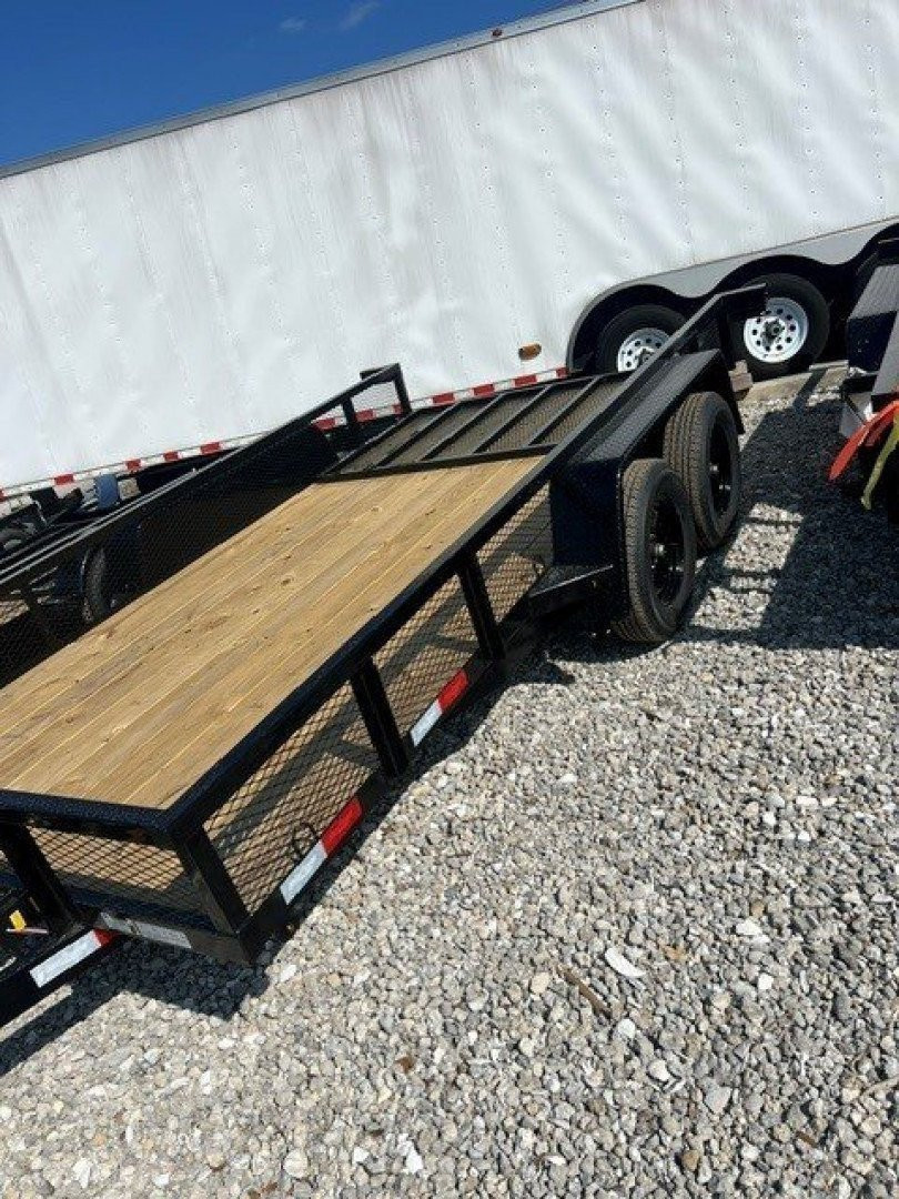 New 2025 Down 2 Earth 7X14 TANDEM AXLE 7000 LB GVWR Utility Trailer WITH REAR RAMP GATE/MESH SIDES