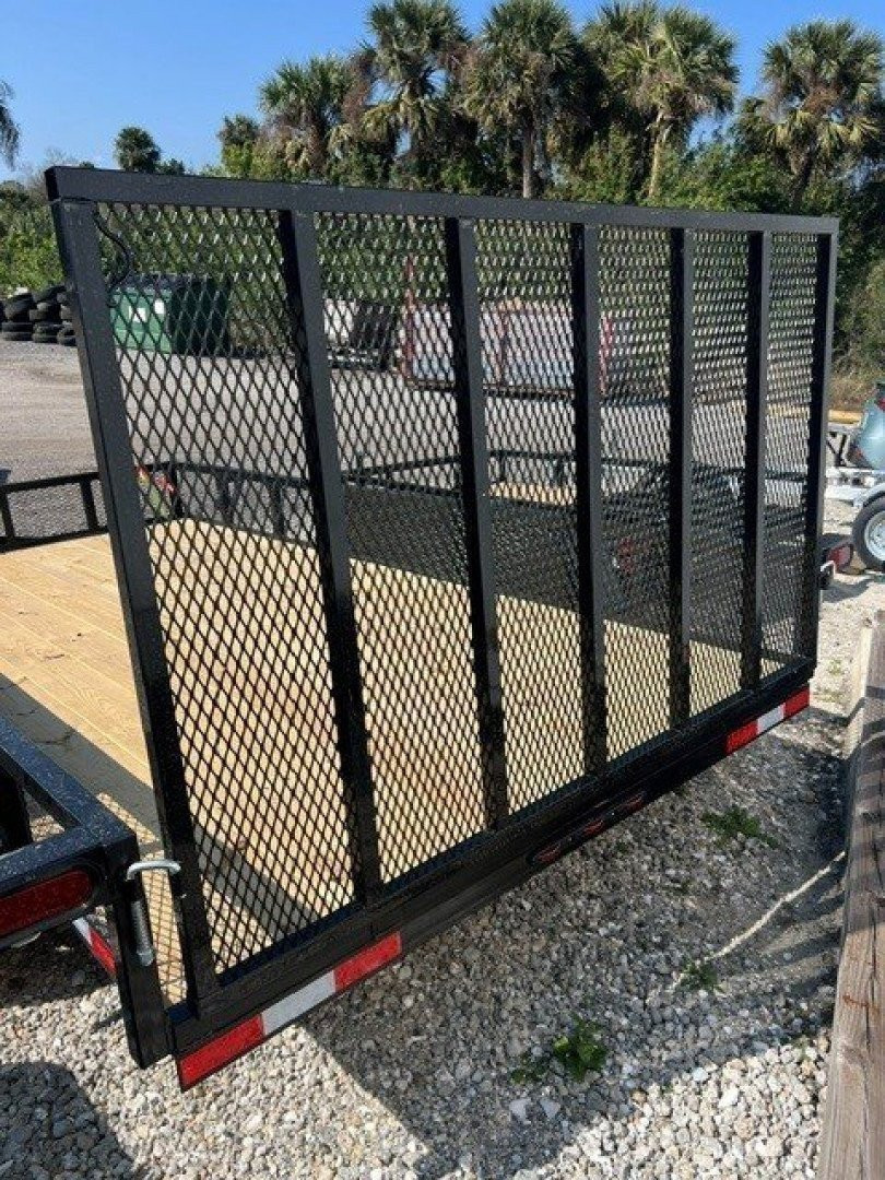 New 2025 Down 2 Earth 7X14 TANDEM AXLE 7000 LB GVWR Utility Trailer WITH REAR RAMP GATE/MESH SIDES
