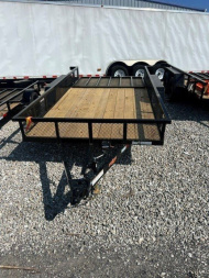 New 2025 Down 2 Earth 7X14 TANDEM AXLE 7000 LB GVWR Utility Trailer WITH REAR RAMP GATE/MESH SIDES