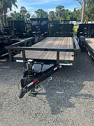 New 2023 Sure-Trac 7X20 TANDEM AXLE 14000 LB GVWR EQUIPMENT Trailer WITH 2FT TUBE TOP SIDES/14 PLY TIRES/ HEAVY DUTY SPLIT CONTRACTOR GATE