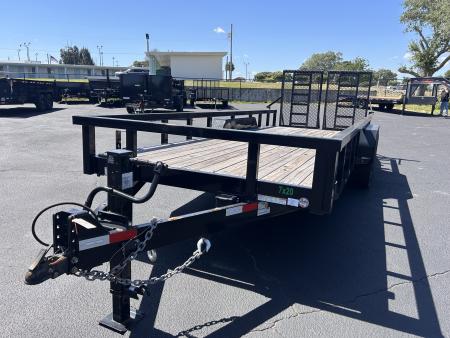New 2023 Sure-Trac 7X20 TANDEM AXLE 14000 LB GVWR EQUIPMENT Trailer WITH 2FT TUBE TOP SIDES/14 PLY TIRES/ HEAVY DUTY SPLIT CONTRACTOR GATE