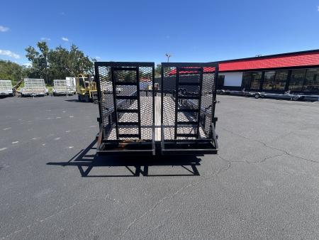 New 2023 Sure-Trac 7X20 TANDEM AXLE 14000 LB GVWR EQUIPMENT Trailer WITH 2FT TUBE TOP SIDES/14 PLY TIRES/ HEAVY DUTY SPLIT CONTRACTOR GATE