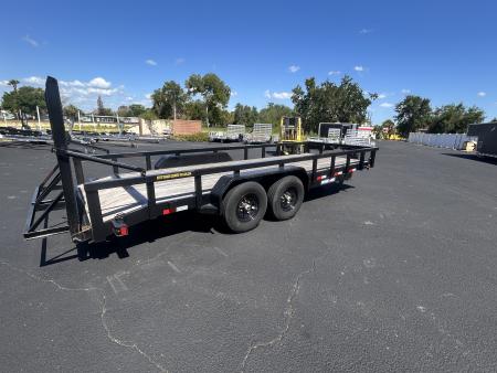 New 2023 Sure-Trac 7X20 TANDEM AXLE 14000 LB GVWR EQUIPMENT Trailer WITH 2FT TUBE TOP SIDES/14 PLY TIRES/ HEAVY DUTY SPLIT CONTRACTOR GATE