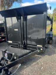 New 2025 Sure-Trac 7X16 TANDEM AXLE 14000 LB GVWR TELESCOPIC Dump Trailer WITH 4FT SIDES/14 PLY TIRES/RAMPS/STORAGE TRAY/POWDERCOATED