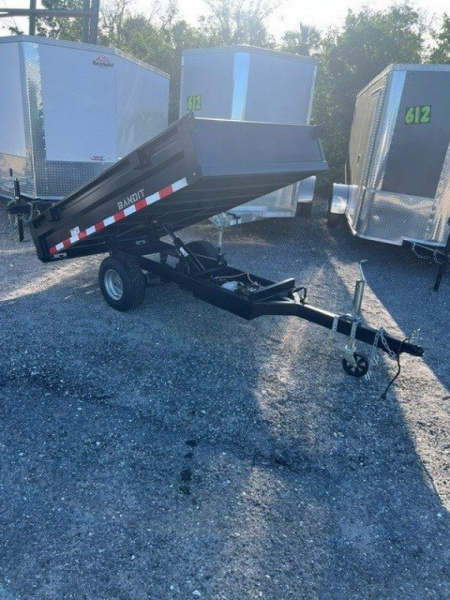 New 2025 BANDIT 4.5X8 SINGLE AXLE DUMP Trailer WITH RAMPS