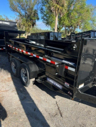 New 2025 Sure-Trac 7X12 TANDEM AXLE 12000 LB GVWR TELESCOPIC Dump Trailer WITH 2FT SIDES/TARP/RAMPS/D-RINGS/POWDERCOATED/AWESOME WARRANTY