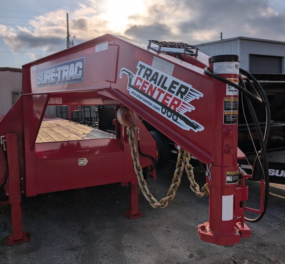 New 2024 Sure-Trac 8.5X40 TANDEM AXLE DUALLY 25900 LB GVWR GOOSENECK DECKOVER TRAILER WITH DUAL HYDRAULIC JACKS, WINCH, 14 PLY TIRES INCLUDING SPARE, TOOLBOXES, SOLAR CHARGER, FULL WIDTH RAMPS