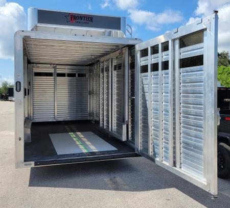 New 2024 Frontier Trailers LIVESTOCK GN 8X24 Stock / Stock Combo Trailer