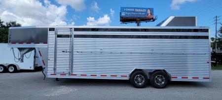 New 2024 Frontier Trailers LIVESTOCK GN 8X24 Stock / Stock Combo Trailer