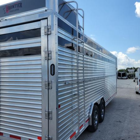 New 2024 Frontier Trailers LIVESTOCK GN 8X24 Stock / Stock Combo Trailer