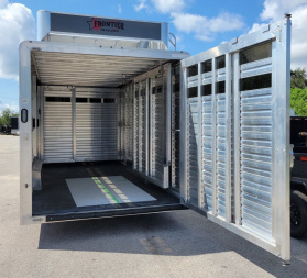 New 2024 Frontier Trailers LIVESTOCK GN 8X24 Stock / Stock Combo Trailer