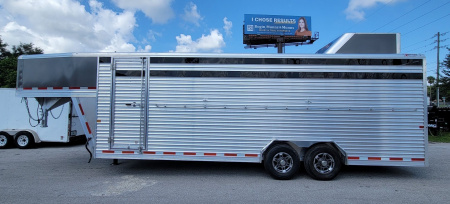 New 2024 Frontier Trailers LIVESTOCK GN 8X24 Stock / Stock Combo Trailer