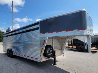 New 2024 Frontier Trailers LIVESTOCK GN 8X24 Stock / Stock Combo Trailer