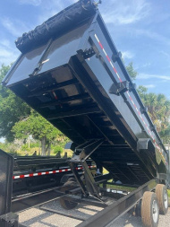 New 2024 Sure-Trac 7X20 TANDEM AXLE 25900 LB GVWR GOOSENECK Dump Trailer WITH 4FT SIDES/TARP/RAMPS/7 GUAGE FLOOR/DUAL HYDRAULIC JACKS