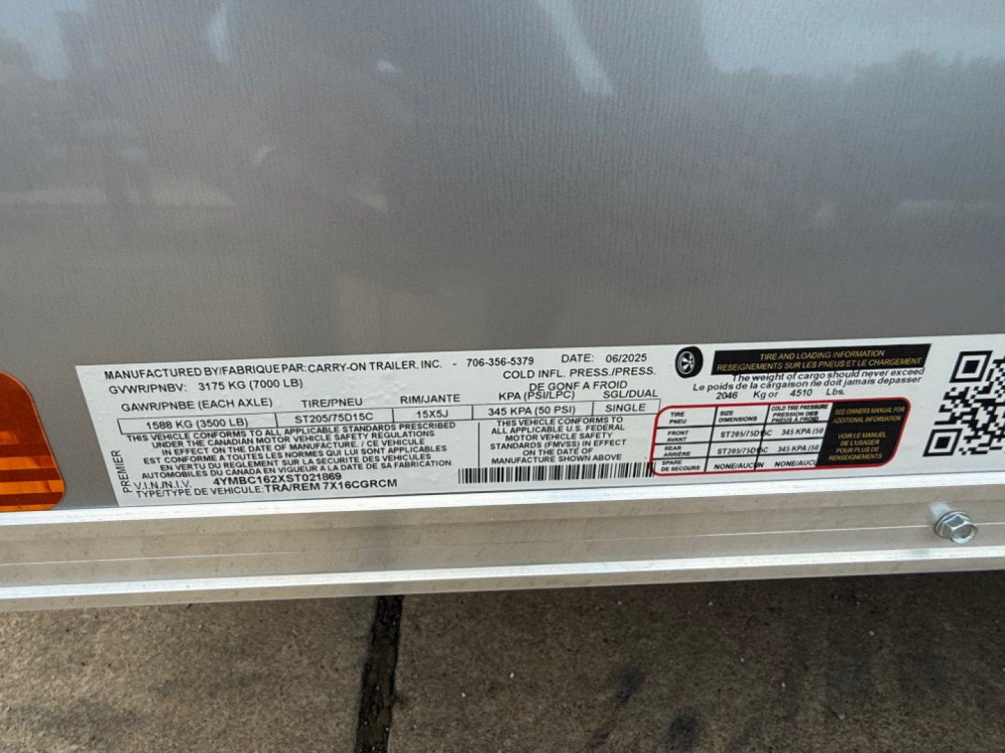 New 2025 Carry-On 7' x 16' Enclosed Cargo / Enclosed Trailer
