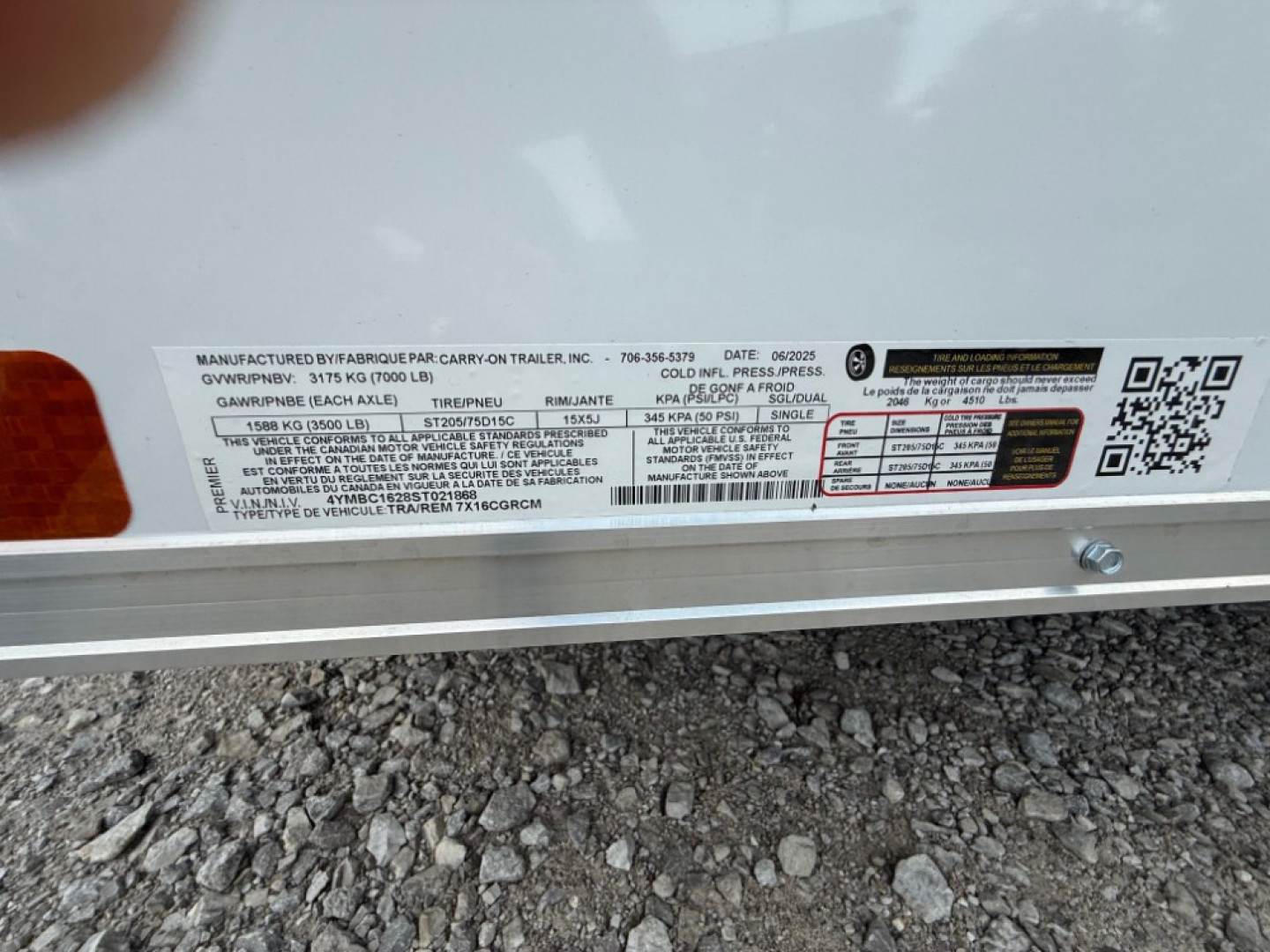 New 2025 Carry-On 7' x 16' Enclosed Cargo / Enclosed Trailer
