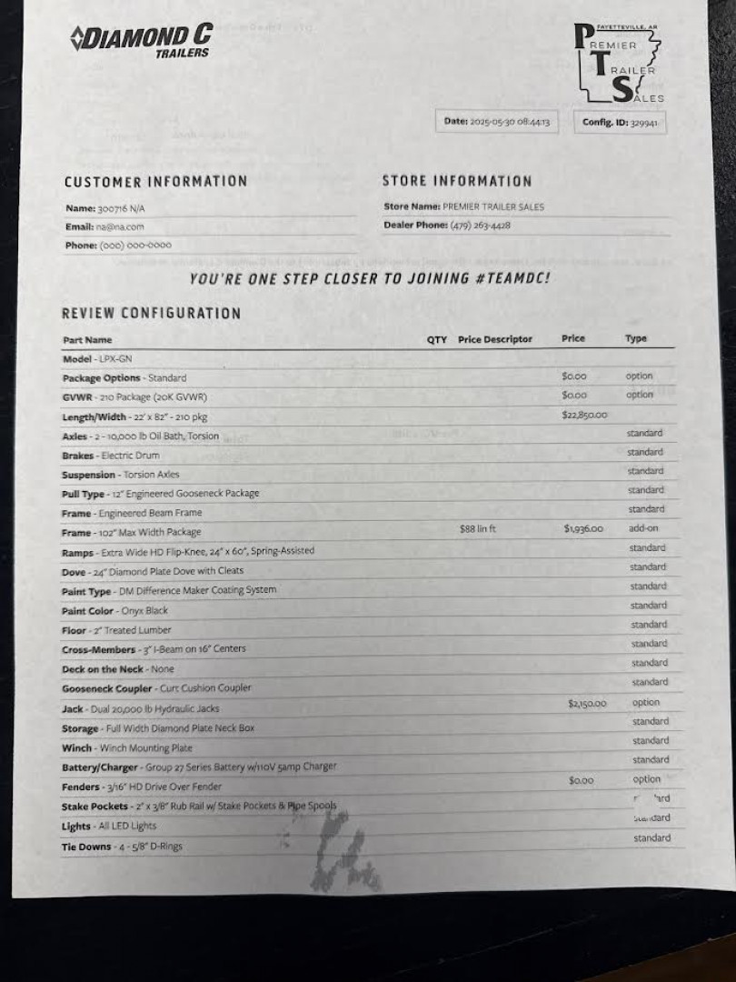 New 2025 Diamond C Trailers LPX 210-GN Package 22'X82" Flatbed Trailer