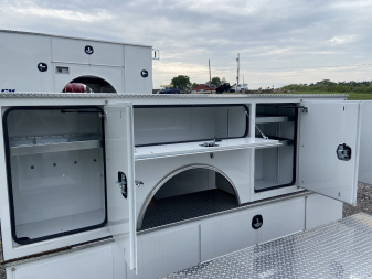 New 2025 CM Truck Beds CMG134/94 Steel Service Body for 84" CA cab and chassis
