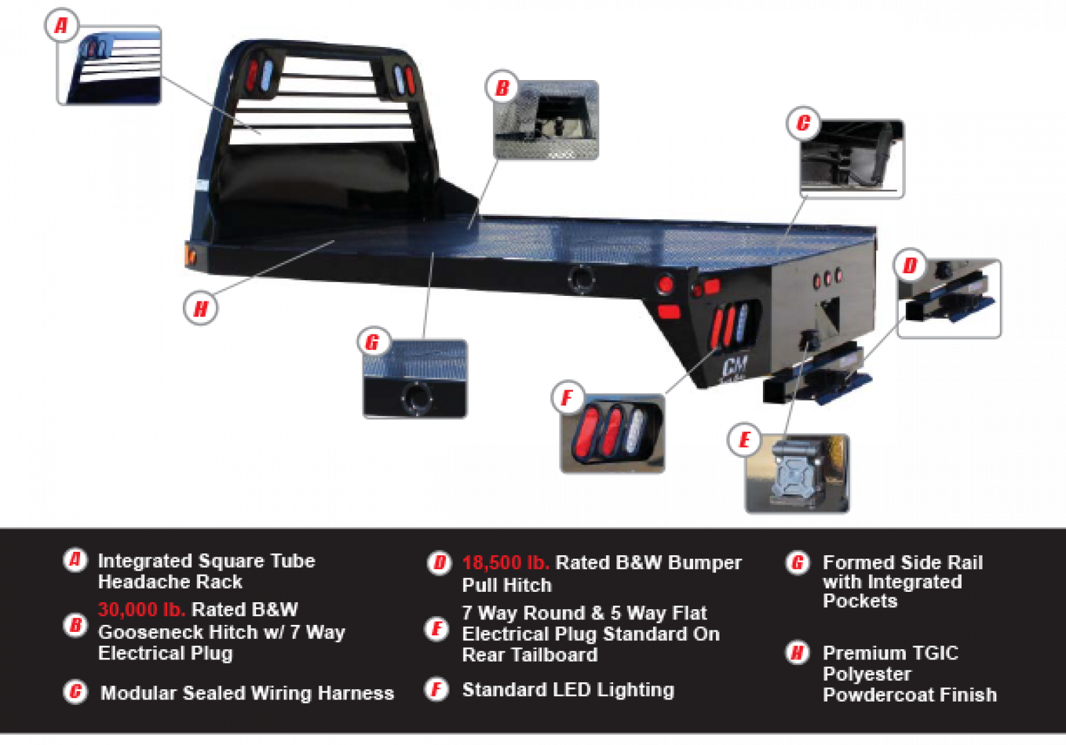 New CM RD Steel Flatbed Ford Dual Rear Wheel 8' Pickup Replacement