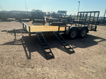 New 2025 Diamond T 7 x 16 Utility Trailer with ATV Side Ramps
