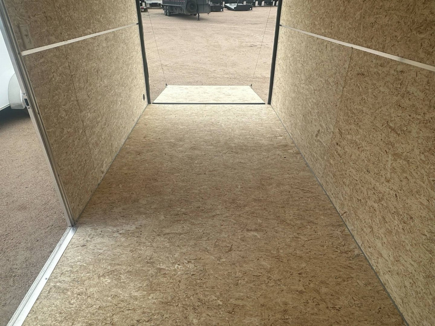 New 2025 H&H 7x16 Flat Top V-Nose Enclosed Cargo Trailer, White